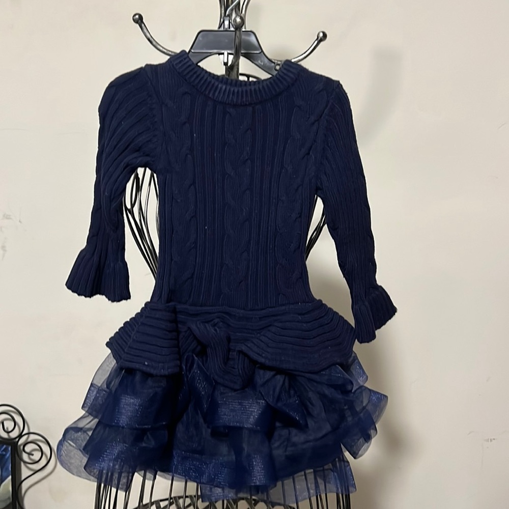 Navy sweater dress